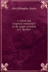 critical and exegetical commentary on the gospel according to S. Matthew