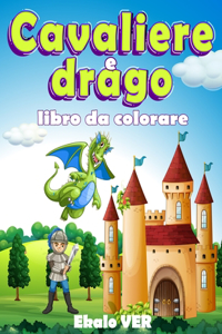 Cavaliere e drago libro da colorare