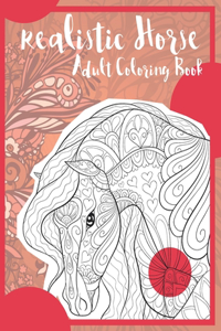 Realistic Horse - Adult Coloring Book