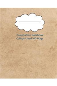 Composition Notebook College Lined 100 Page Tan