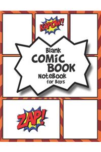 Blank Comic Book Notebook for Boys