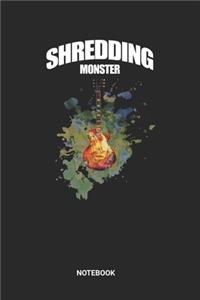 Shredding Monster Notebook: Metal Guitar Themed Paper Notebook (6x9 inches) with Blank Pages ideal as a Shredding Guitarist Composition Journal. Perfect as a Metal Rock Tablatu