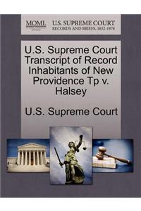 U.S. Supreme Court Transcript of Record Inhabitants of New Providence Tp V. Halsey
