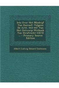 Iets Over Het Misdrijf Van Zeeroof