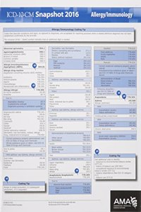 ICD-10 Snapshot 2016 Coding Cards Allergy / Immunology