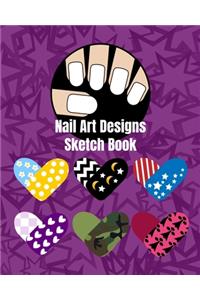 Nail Art Nails Design Ideas Sketch Book with Nail Template Pages