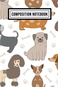 Dog Wide Ruled Composition Notebook