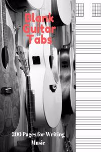 Blank Guitar Tablatures: 200 Pages of Guitar Tabs with Six 6-line Staves and 7 blank Chord diagrams per page. Write Your Own Music. Music Composition, Guitar Tabs 8.5x11