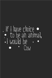 If I have choice to be an animal, I would be Cow