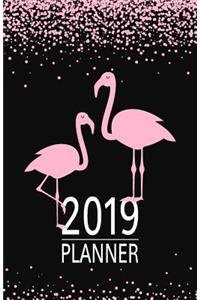 Pink Glitter Flamingos Planner