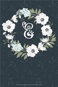 E Monogramm Notizbuch Mit 120 Linierten Seiten