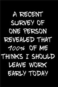 A Recent Survey of One Person Revealed That 100% of Me Thinks I Should Leave Work Early Today