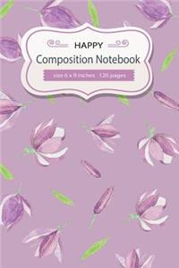 Happy Composition Notebook Size 6x9 Inches 120 Pages