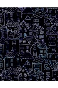 Bullet Journal Notebook Cute Houses Pattern 4