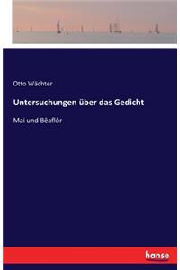 Untersuchungen über das Gedicht