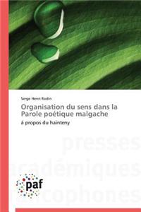 Organisation Du Sens Dans La Parole Poétique Malgache