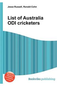 List of Australia Odi Cricketers