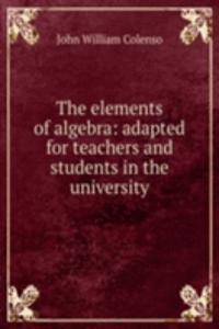 elements of algebra: adapted for teachers and students in the university