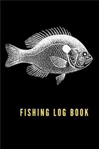 Fishing Log Book - Fish on black cover - fishing book for dad