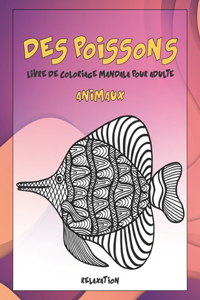 Livre de coloriage Mandala pour adulte - Relaxation - Animaux - Des poissons