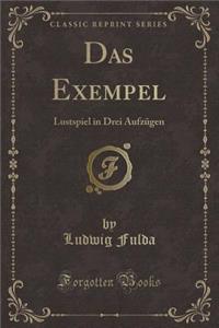 Das Exempel: Lustspiel in Drei Aufzï¿½gen (Classic Reprint)