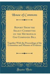 Report from the Select Committee on the Metropolis Gas Companies Bill: Together with the Proceedings of the Committee and Minutes of Evidence (Classic Reprint)