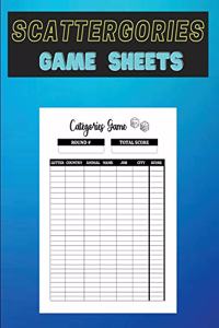 Scattergories Game Sheets