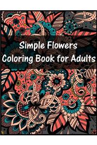 Simple Flowers Coloring Book For Adult