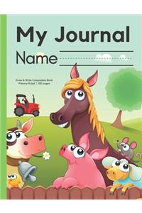 My Journal: A farm animal preschool draw-and-write journal