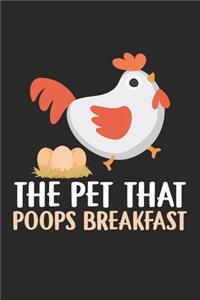 The Pet That Poops Breakfast: Chicken Quote ruled Notebook 6x9 Inches - 120 lined pages for notes, drawings, formulas - Organizer writing book planner diary