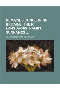 Remaines Concerning Britaine