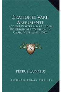 Orationes Varii Argumenti