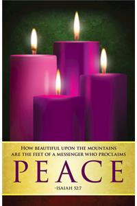 Peace Advent Candles Sunday 4 Bulletin (Pkg of 50)