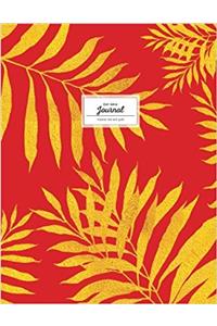 Dot Grid Journal - Tropical Red and Gold