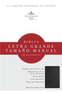 RVR 1960 Biblia Letra Grande Tamaño Manual, negro piel fabricada