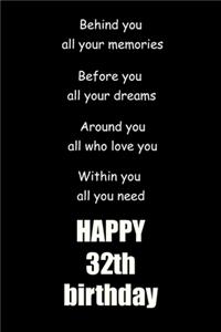 Behind you, all your memories. Before you, all your dreams happy 32th birthday