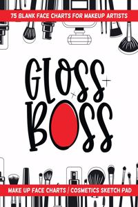 Gloss Boss - 75 Blank Face Charts For Makeup Artists
