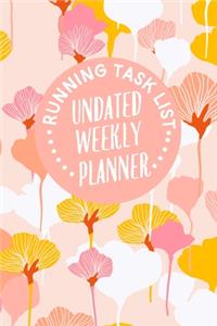 Running Task List Undated Weekly Planner