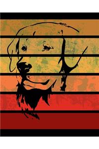 Golden Retriever Retro Stripes Notebook