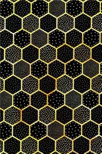 Bullet Journal Notebook Polka Dots and Hexagons Pattern 6