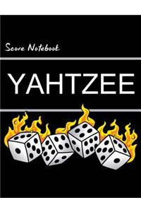 Yahtzee Score Notebook: Yahtzee Game Record Keeper Book, Yahtzee Score, Yahtzee Score Card, Write in the Player Name and Record Dice Thrown, Size 8.5 X 11 Inch, 100 Pages