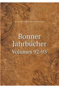 Bonner Jahrbücher Volumes 92-93