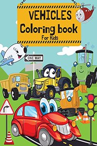 Vehicles Coloring book For Kids