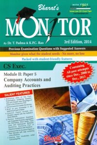 Monitor For Cs-Exec, Module Ii, Paper 5: Company Accounts And Auditing Practices