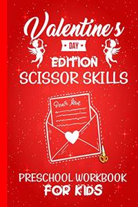 Valentine's Day Edition Scissor Skills preschool workbook for kids