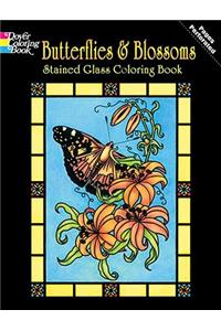 Butterflies and Blossoms Stained Glass Coloring Book