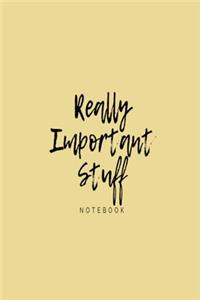 'Really Important Stuff' notebook
