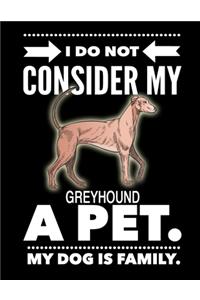 I Do Not Consider My Greyhound A Pet.