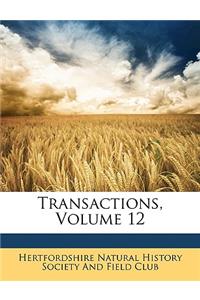 Transactions, Volume 12