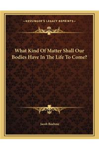 What Kind of Matter Shall Our Bodies Have in the Life to Come?